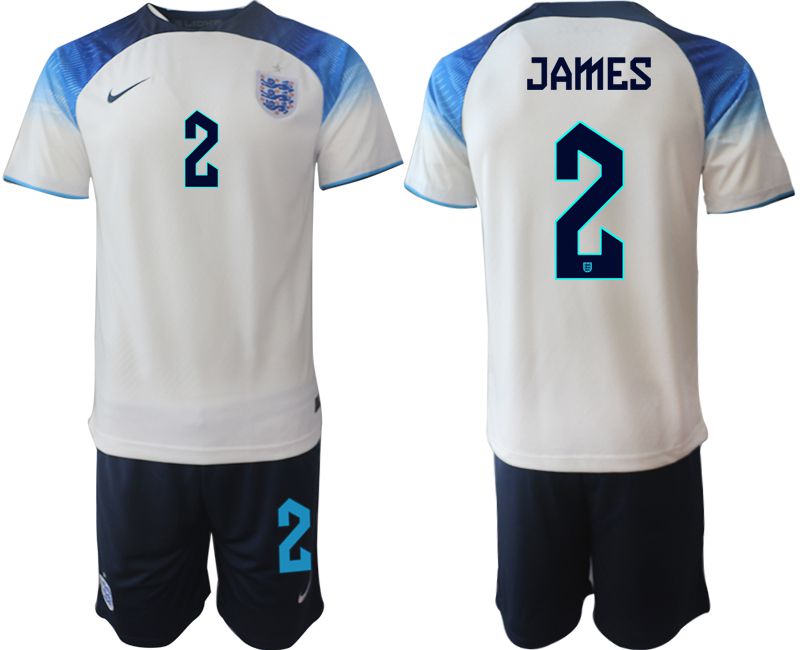 Men 2022 World Cup National Team England home white #2 Soccer Jerseys